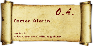 Oszter Aladin névjegykártya